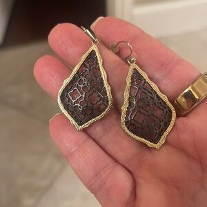 Kendra Scott gold & gunmetal earrings